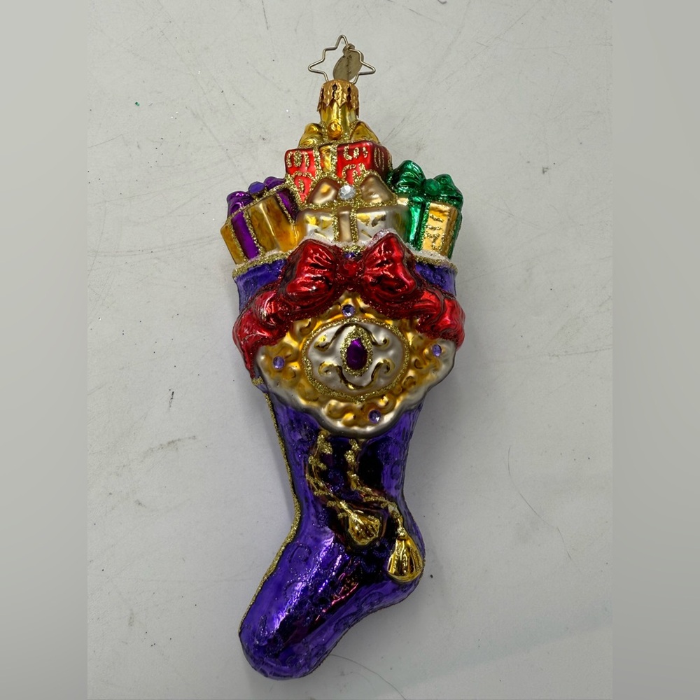 Christopher Radko - Plum Navidad #1018167 Purple Stacked Stocking